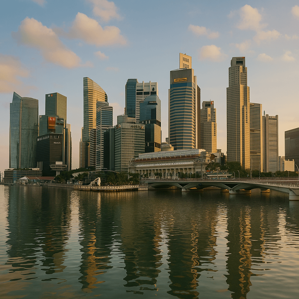 Singapur -Blich auf die Skylinevon Singapur.